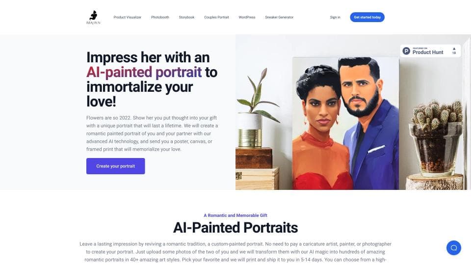 AI-Painted Romantic Printed Portraits