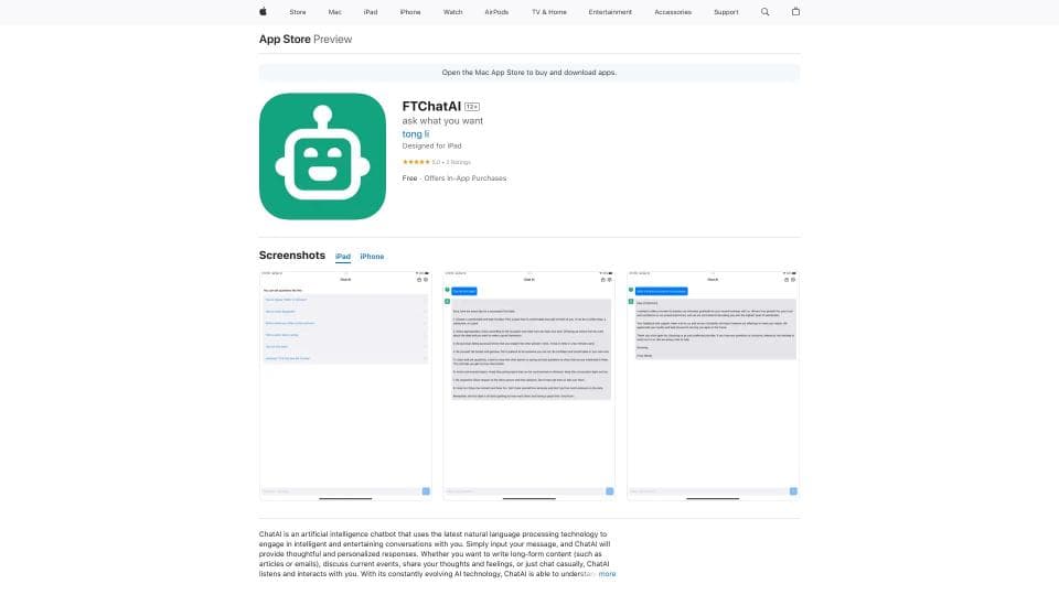 FTChatAI - ChatGPT for iPhone
