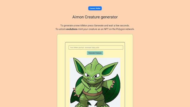 Aimons.xyz AI-generated creatures