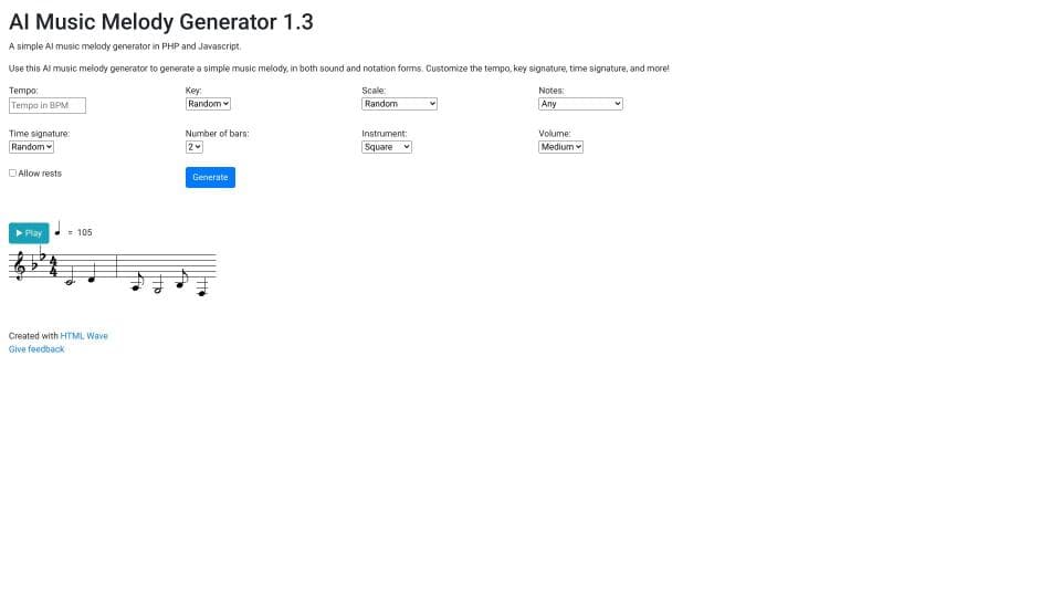 AI music melody generator