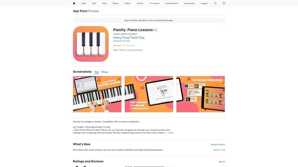 Pianify: Piano Lessons