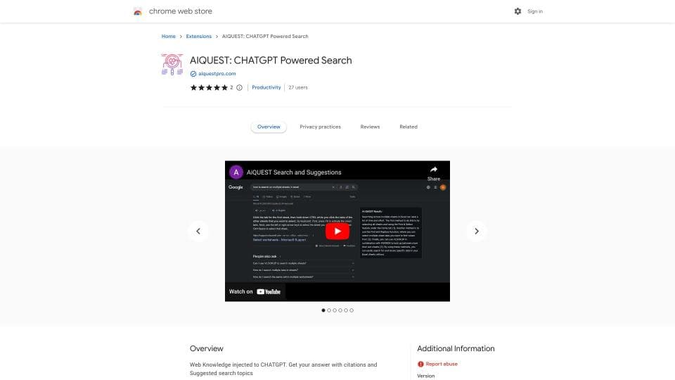 AiQUEST : CHATGPT powered Search