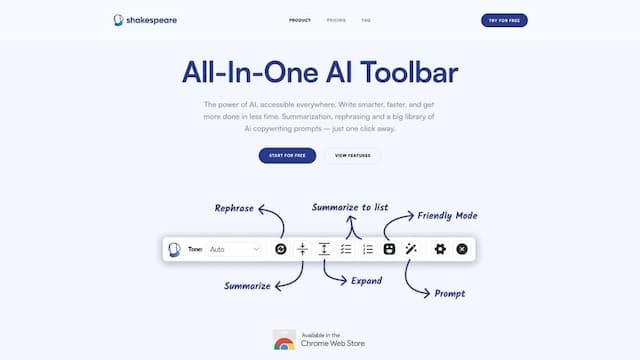 Shakespeare AI Writing Toolbar