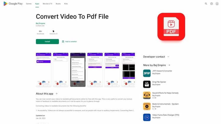 Video To Pdf Converter