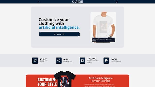 Saxior: Customize your clothing with AI.