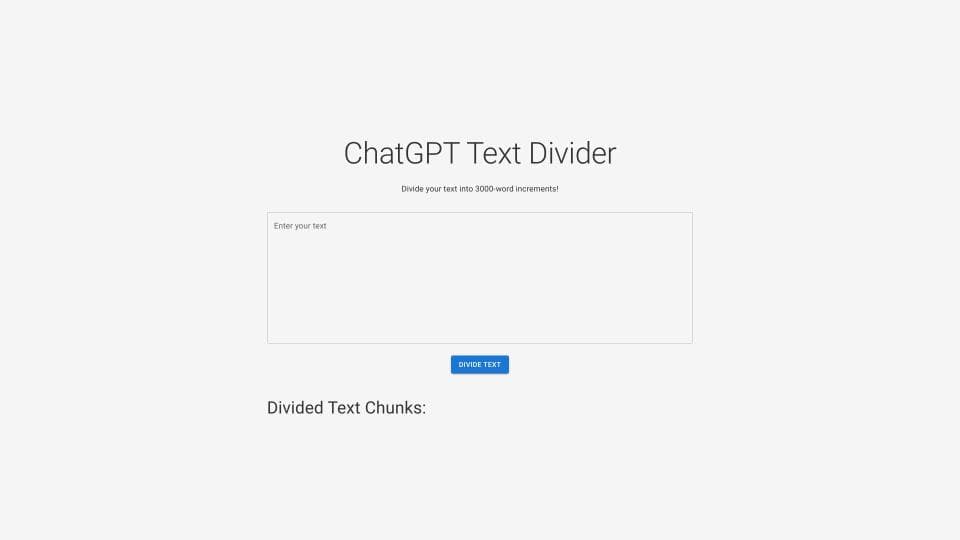 ChatGPT Text Divider