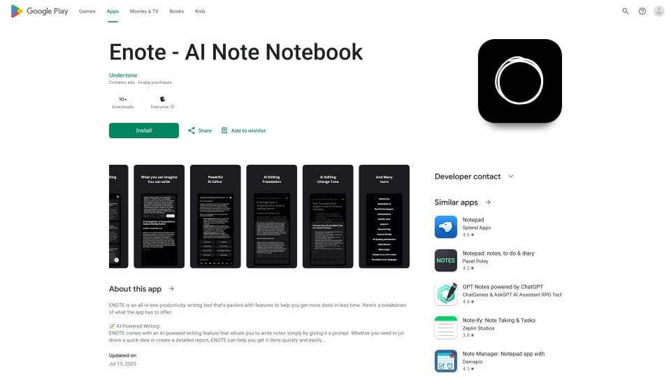 Enote - AI Note Notebook