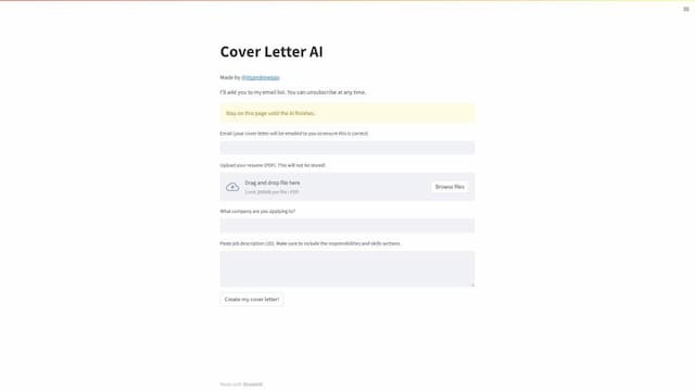 Instant Job Cover Letters with AI