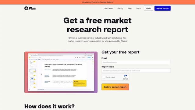 Free Market Research Report from Plus AI