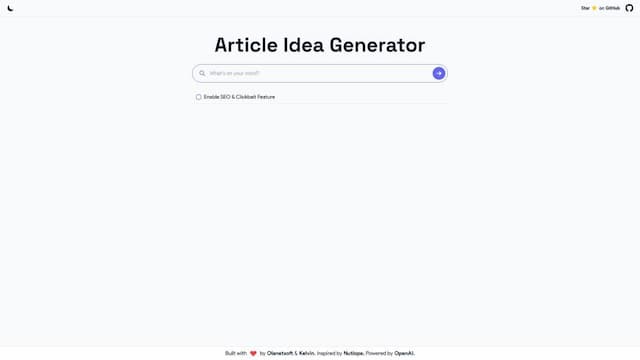 Article Idea Generator