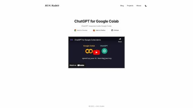 ChatGPT for Google Colab