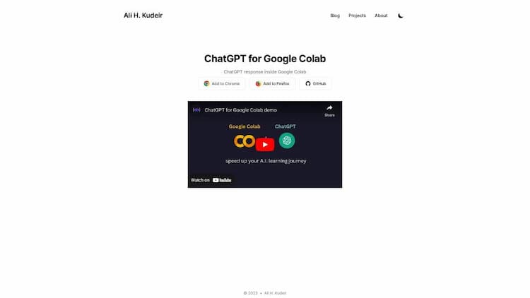 ChatGPT for Google Colab