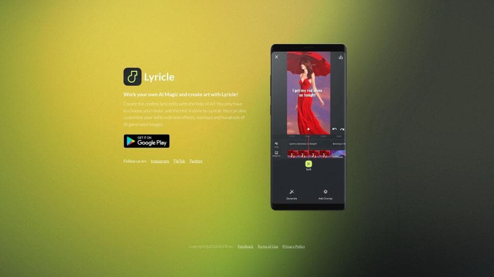 Lyricle AI Lyrics Video Maker