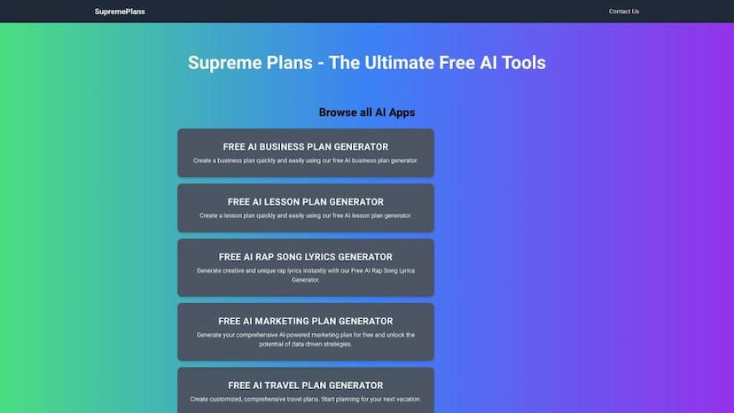 Supreme Plans AI