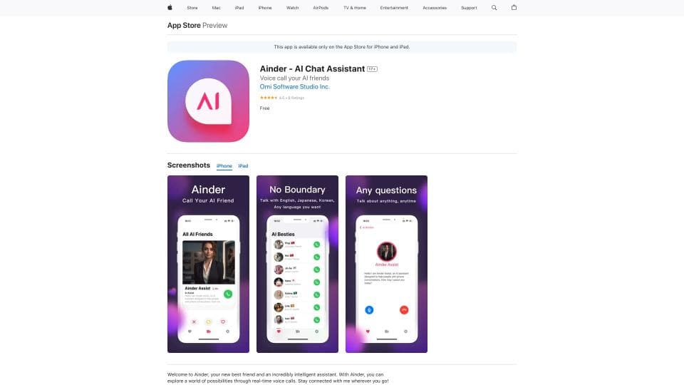 Ainder - Find AI Friends like Tinder