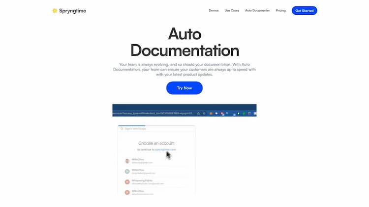 Spryngtime Auto-documenter