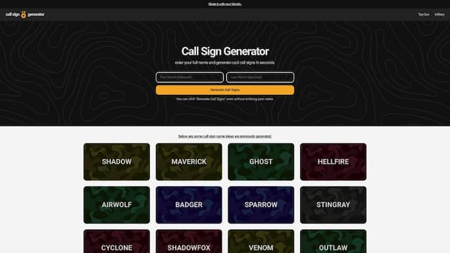 Call Sign Generator