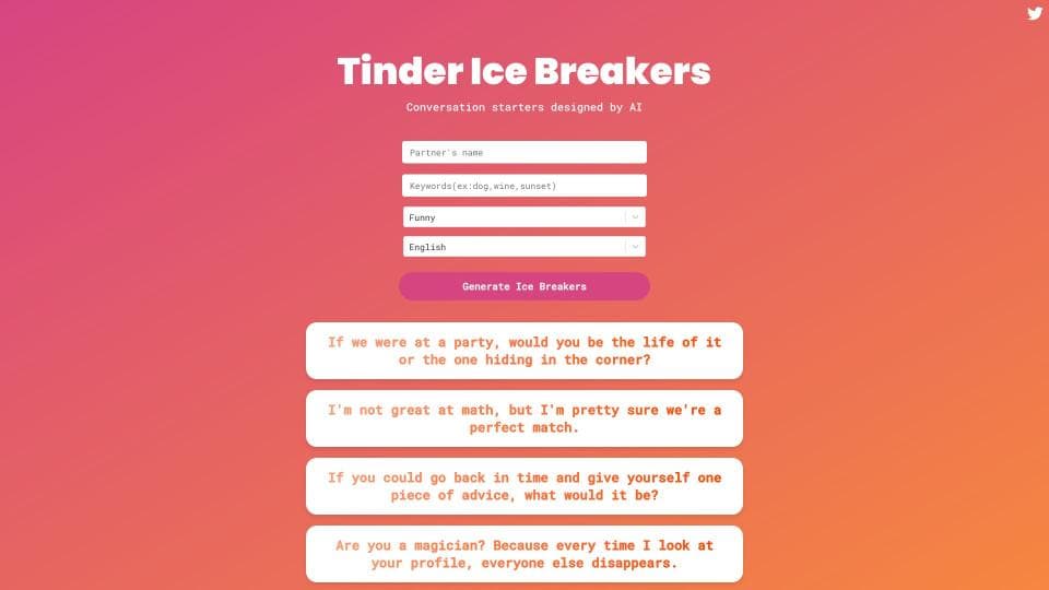 Tinder Ice Breakers