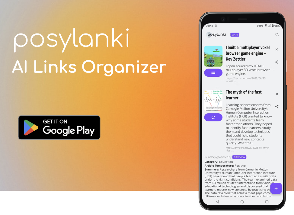 Posylanki: AI Links Organizer