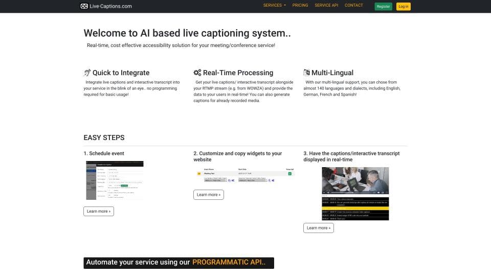 AI based live captioning system