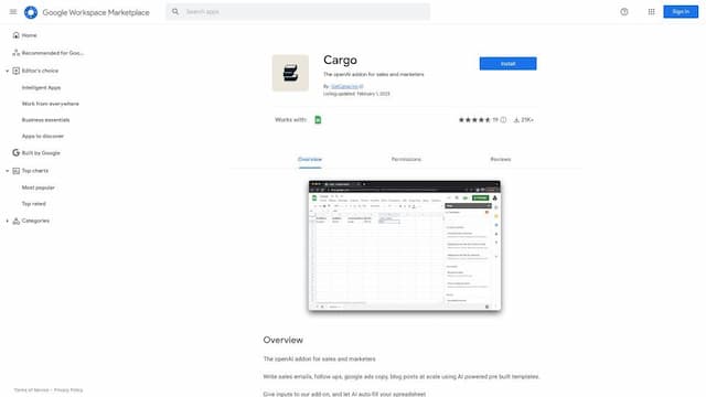 AI for Sheets by Cargo