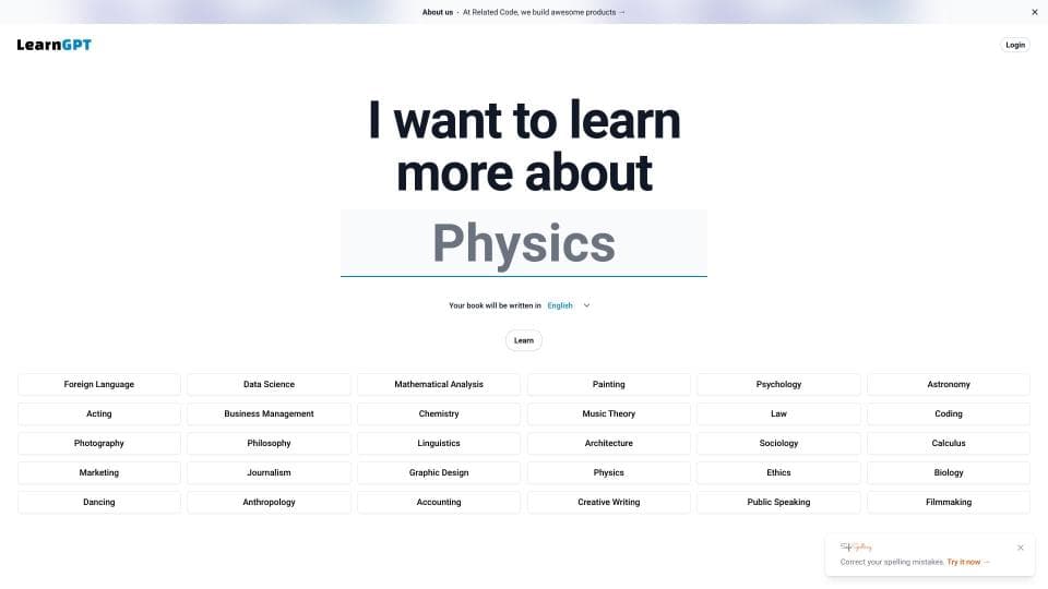 LearnGPT: Generate Books on Any Topics