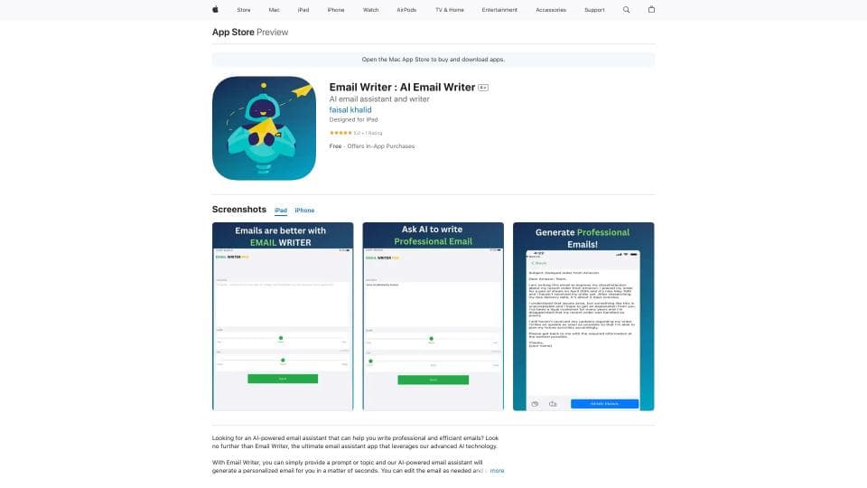 Email Writer - AI Email CHATGPT iOS APP