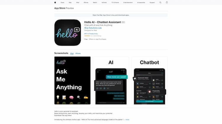 Hello AI - Chatbot Assistant