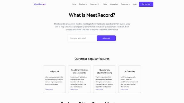 End-to-End AI Coaching by MeetRecord