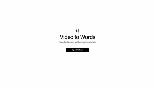 VideoToWords