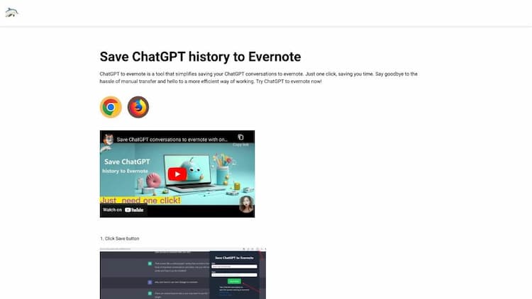 Save ChatGPT history to Evernote